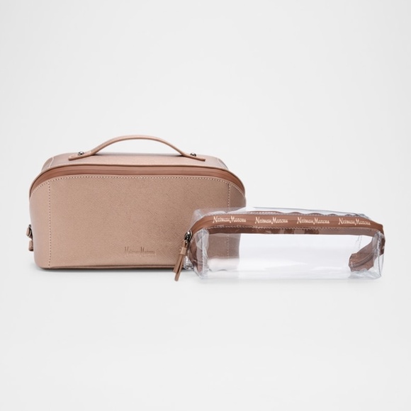 2 New Neiman Marcus Cosmetics Case Beauty Travel Bag 9"x4.5"x4.5" - Picture 5 of 9